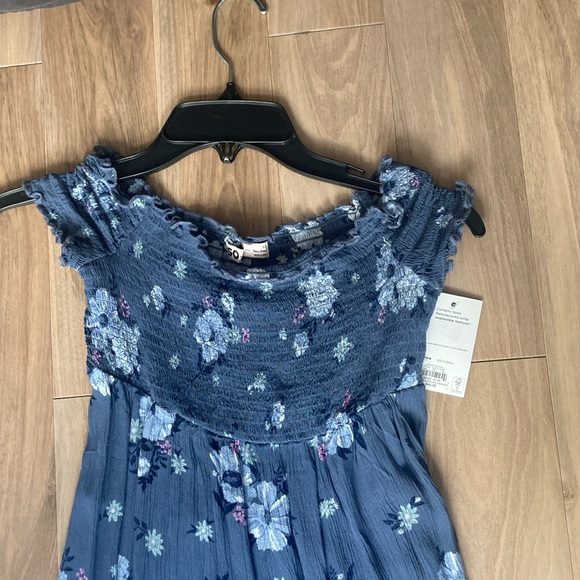3/$33 So dress floral print off the shoulder smocked top boho long casual XS jr - Picture 5 of 17